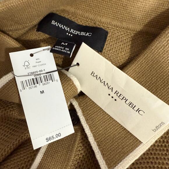 Banana Republic Tipped Textured Polo, Airforce Khaki, M, 776605 - Picture 4 of 5